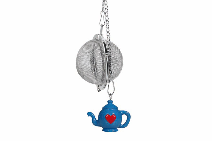 Tee-Ei "Teapots", Edelstahl mit Kunststoff-Anhänger