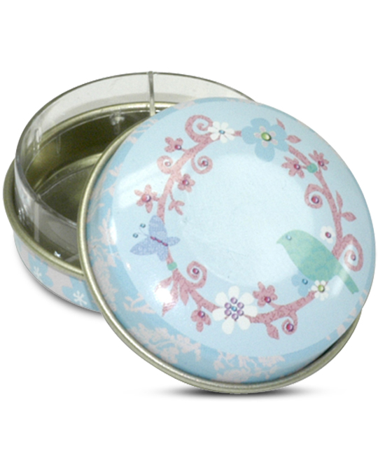 Pillendose Blumen & Vögel mit 3er Kunststoffeinsatz