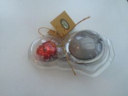 Tee Ei "For Lovers", Edelstahl mit roten Herz Anhänger und Junge