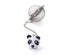Tee Ei "Panda", Edelstahl mit Pandakopf als Anhänger