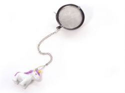 Tee Ei "Pennie", Edelstahl mit Anhänger Einhorn