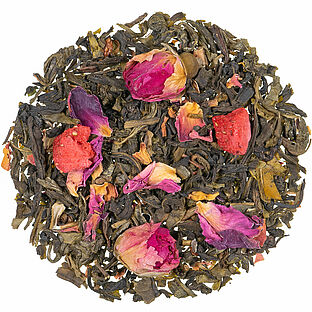Rosengeflüster - chinesischer Grüntee mit Rose-Erdbeer Note