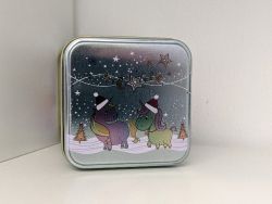 Tee Dose Pennie Einhorn X-MAS eckig mit Stülpdeckel ca. 100 g