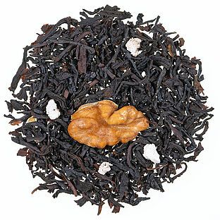 Walnusswölkchen schwarzer Tee mit Walnuss-Makronen Note